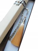 Zakładki do książek - ZAKŁADKA DO KSIĄŻKI BEŻOWY CHWOST KRYSZTAŁ PREZENT - miniaturka - grafika 1