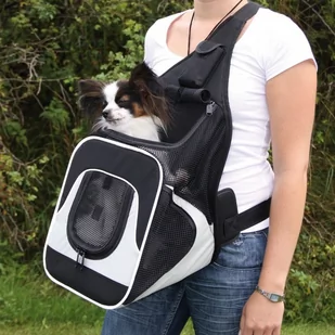 Trixie Torba do noszenia z przodu 30 x 26 x 33 czarno-szara - Sprzęt podróżny i transportery dla psów - miniaturka - grafika 1