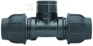 Łączniki, trójniki, kształtki - Trójnik zaciskowy PP 90st. 25x3/4"x25 GW gwint wewnętrzny PN16, do rur PE, kolor czarny - miniaturka - grafika 1