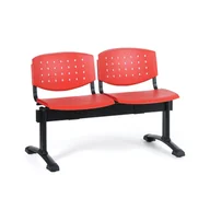 Inne meble biurowe - Ławka do poczekalni plastikowa TONY, 2 siedziska, czerwony - miniaturka - grafika 1
