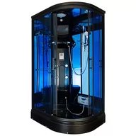 Kabiny z hydromasażem - Czarna kabina prysznicowa z hydromasażem zabudowana 120x85 MO-02188BP prawa ✖️AUTORYZOWANY DYSTRYBUTOR✖️ - miniaturka - grafika 1