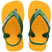 Buty dla dziewczynek - Havaianas Unisex Baby Brasil Logo II klapki japonki, Pop Yellow Amazon, 19/20 EU - miniaturka - grafika 1