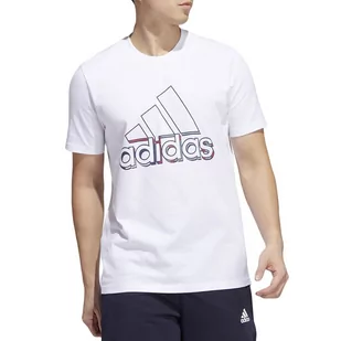 Koszulka adidas Dynamic Sport Graphic HK9160 - biała - Adidas - Koszulki sportowe męskie - miniaturka - grafika 1