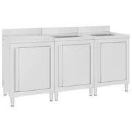 Fotele i krzesła ogrodowe - shumee Szafka gastronomiczna ze zlewem 180x60x96 cm stal nierdzewna - miniaturka - grafika 1