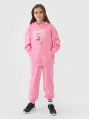 Spodnie i spodenki dla dziewczynek - 4F Spodnie dresowe joggery dziewczęce - różowe 164 (13-14 lat) - miniaturka - grafika 1