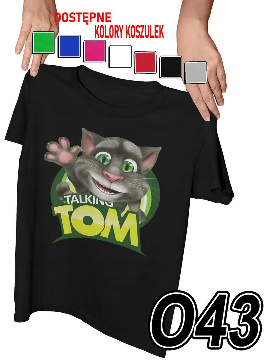 Koszulka Dziecięca Z Nadrukiem Talkin Tom Kot Różne Gierki - M 134-140