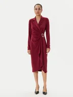 Sukienki - Joseph Ribkoff Sukienka koktajlowa 253145 Bordowy Slim Fit - miniaturka - grafika 1