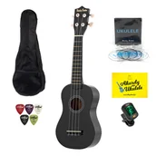 Inne instrumenty muzyczne - HARLEY BENTON Ukulele Black + zestaw akcesoriów - miniaturka - grafika 1