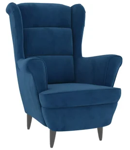 Niebieski welurowy fotel do czytania G4-R47 - Fotele Niebieski welurowy fotel do czytania G4-R47 - Fotele - miniaturka - grafika 1
