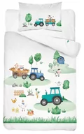 Pościel dla dzieci - Komplet do łóżeczka kołdra pościel podusia 100x135 Traktorek zielony - miniaturka - grafika 1