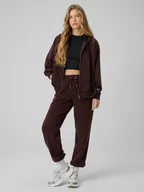 Spodnie sportowe damskie - 4F Spodnie z szerokimi nogawkami z modalem damskie - brązowe XXL - miniaturka - grafika 1