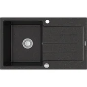Zlewozmywaki - Mexen Bruno zlewozmywak granitowy 1-komorowy z ociekaczem 900 x 500 mm, czarny nakrapiany - 6513791010-76 - miniaturka - grafika 1