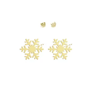 Kolczyki Pozłacane Śnieżynki Boże Narodzenie - Kolczyki - miniaturka - grafika 1