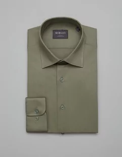 koszula simeria 00380 długi rękaw zielony slim fit - Koszule męskie - miniaturka - grafika 1