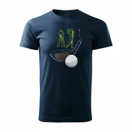 Koszulki męskie - Koszulka golfowa do golfa z golfem golf golfista męska granatowa REGULAR-S - miniaturka - grafika 1