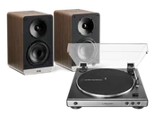 Zestawy stereo - Audio-Technica AT-LP60XUSB (czarny) + Connex (orzech) - miniaturka - grafika 1