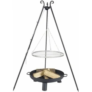 Farmcook Grill ogrodowy na trójnogu z rusztem ze stali nierdzewnej 70cm Czarny Palenisk - Ruszty - miniaturka - grafika 1