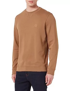 Bluzy męskie - BOSS Męska bluza Westart Relaxed-Fit z bawełny z naszywką z logo, Open Beige280, XXL - grafika 1