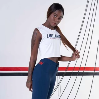 Koszulki sportowe damskie - LABELLAMAFIA Womens Essentials Cropped Tank Top White L - grafika 1