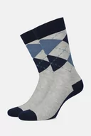 Skarpetki męskie - Skarpety Szaro Granatowe Wzór - miniaturka - grafika 1