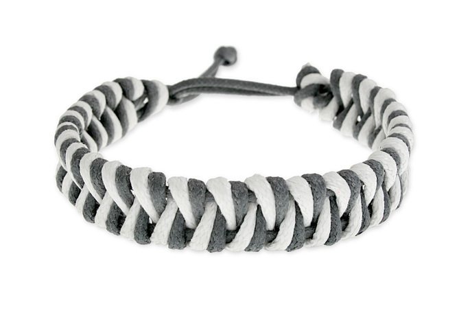 Bransoletka W Jodełkę Szaro Biała Idealna