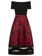 Sukienki - ApartFashion Damska sukienka żakardowa, czarny-bordo, 38 - miniaturka - grafika 1