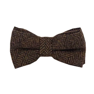 Mucha wełniana - brązowa w pepitkę EM 31 - EM Men's Accessories - Krawaty i muchy męskie - miniaturka - grafika 1