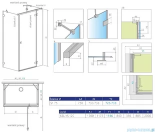 Radaway Essenza Pro Brushed Gold Kdj+S kabina 75x120x75cm prawa szczotkowane złoto 10097312-99-01R/10098075-01-01/10098075-01-01 - Kabiny prysznicowe Radaway Essenza Pro Brushed Gold Kdj+S kabina 75x120x75cm prawa szczotkowane złoto 10097312-99-01R/10098075-01-01/10098075-01-01 - Kabiny prysznicowe - miniaturka - grafika 2