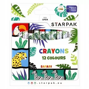 Starpak Kredki woskowe Safari 490936 12 kolorów - Przybory szkolne - miniaturka - grafika 1