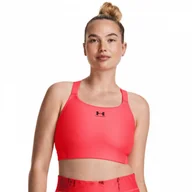 Bielizna sportowa damska - Biustonosz treningowy Under Armour UA HeatGear High - łososiowy - miniaturka - grafika 1