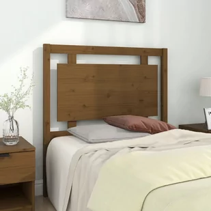 Lumarko Wezgłowie łóżka, miodowy brąz, 95,5x4x100 cm, lita sosna - Inne meble do sypialni - miniaturka - grafika 1