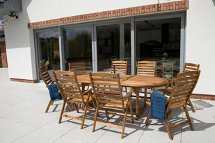 Meble ogrodowe drewniane Akacja Oval 165+50+50 cm 10+1 - Meble ogrodowe - miniaturka - grafika 4