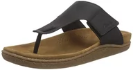 Klapki i japonki męskie - Clarks Męskie klapki japonki pilota, czarna skóra, 10 UK - miniaturka - grafika 1