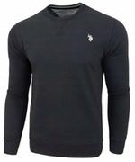 Bluzy męskie - ﻿U.S. Polo Assn. Bluza sportowa męska czarna BLACK wkładana bez kaptura L - miniaturka - grafika 1
