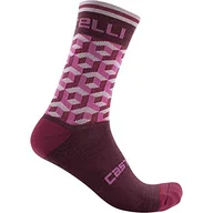 Skarpetki damskie - castelli Damskie skarpety Cubi W 15, Pro Red/Pink, L/XL - miniaturka - grafika 1