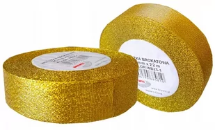 Brewis Wstążka dekoracyjna brokatowa 25mm złota WB25-1 - Dekoratorstwo - miniaturka - grafika 1