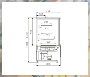 Lada cukiernicza WCh-1/C5 970 OF-SD ELLADA Open Front przelotowa - Szafy i witryny chłodnicze - miniaturka - grafika 3