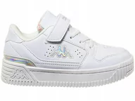 Buty dla dziewczynek - Buty dziecięce KAPPA EMELA 261057K-1017 białe sportowe holograficzne 28 - miniaturka - grafika 1
