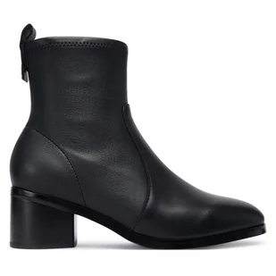 Botki Tommy Hilfiger Th Stretch Leather Bootie FW0FW08860 Czarny - Botki damskie - miniaturka - grafika 1