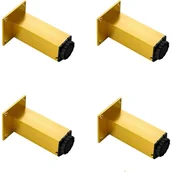 Zawiasy, okucia i inne akcesoria - Nóżki meblowe z regulacją wysokości – do sof, stolików kawowych, mebli łazienkowych – 10 cm, regulacja od 1 do 15 mm. 4 sztuki, złote - miniaturka - grafika 1