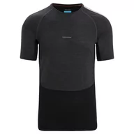 Koszulki sportowe męskie - Męska koszulka Icebreaker Men 125 ZoneKnit™ SS Crewe Rozmiar: XXL / Kolor: czarny/zielony - miniaturka - grafika 1