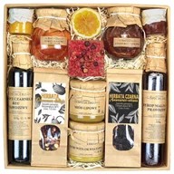 Zestawy upominkowe - DUŻY KOSZ PREZENTOWY Herbata Miód NATURALNY Syrop Czekolada Przetwory - miniaturka - grafika 1