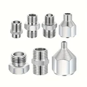 Inne - TEMU Zestaw 7 adapterów do aerografu - Uniwersalny zestaw złączek do połączenia aerografu z kompresorem powietrza, bezolejowy, bez zasilania, nie - miniaturka - grafika 1