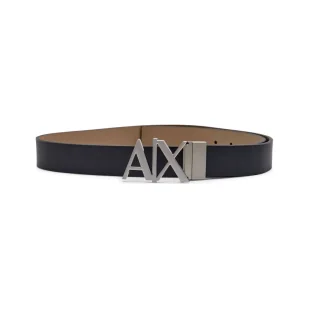 Armani Exchange Skórzany dwustronny pasek - Paski - miniaturka - grafika 1