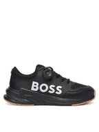 Buty dla chłopców - BOSS Sneakersy J52566 M Czarny - miniaturka - grafika 1
