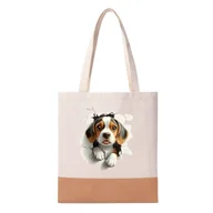 Torby i wózki na zakupy - Ekologiczna torba z lnu i korka - Mały beagle - miniaturka - grafika 1