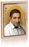 Ikony i obrazy sakralne - Ikona religijna Święty Wincenty a Paulo - miniaturka - grafika 1