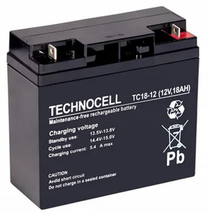 Akumulator AGM Technocell TC 18-12 HR (12V 18Ah) - Akumulatory ogólnego zastosowania - miniaturka - grafika 1