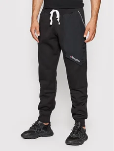 CHAMPION Spodnie dresowe 216557 Czarny Regular Fit - Spodnie sportowe męskie - miniaturka - grafika 1