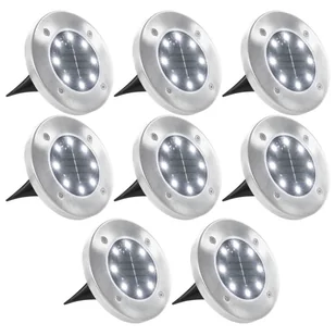 Solarne lampy gruntowe, 8 szt., białe LED - Lampy ogrodowe - miniaturka - grafika 1